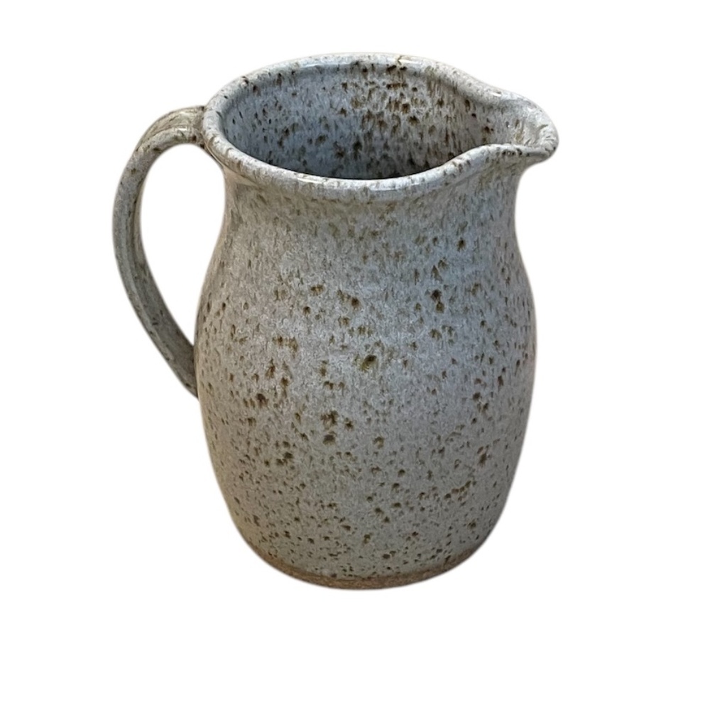 Mid Century Studio Art Pottery Pitcher Brown Speckled Glaze Set of 3 Signed - Picture 7 of 16